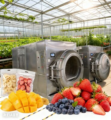 फसल सही बड़े मॉडलः औद्योगिक ग्रेड फ्रीज ड्रायर। थोक उत्पादन और मांस को कुशलता से संरक्षित करें। एक संपन्न व्यवसाय का निर्माण करें