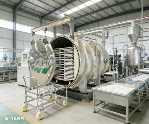 फार्मास्यूटिकल्स और थोक खाद्य पदार्थों के लिए बनाया गया। व्यावसायिक Lyophilizer 150kg प्रति बैच, स्टेनलेस स्टील कक्ष और सटीक तापमान नियंत्रण