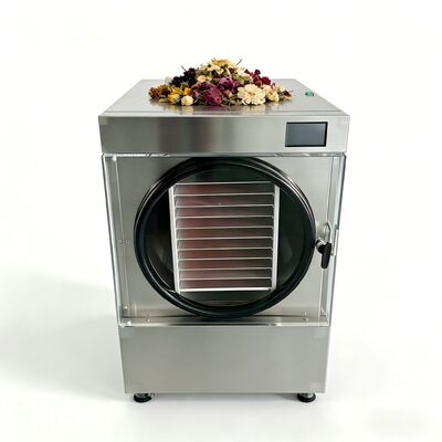 3600W छोटा फ्रीज ड्रायर, जो जैविक और रासायनिक नमूनों के फ्रीज-ड्रायिंग के लिए डिज़ाइन किए गए दो-चरणीय बॉसी वैक्यूम पंप का उपयोग करता है