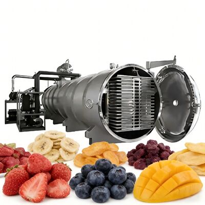 तापमान सीमा माइनस 50 सेल्सियस से प्लस 80 सेल्सियस वैक्यूम फ्रीज ड्रायर मशीन पीएलसी नियंत्रण प्रणाली को शामिल करती है जो फ्रीज ड्राइंग सुनिश्चित करती है