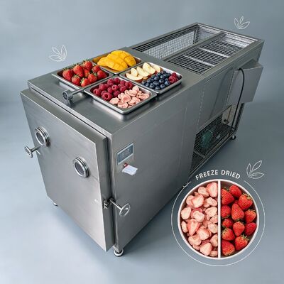 पीएलसी नियंत्रण प्रणाली वैक्यूम फ्रीज ड्रायर मशीन 220V380V3PH खाद्य और रासायनिक उत्पादों को फ्रीज सुखाने के लिए आदर्श