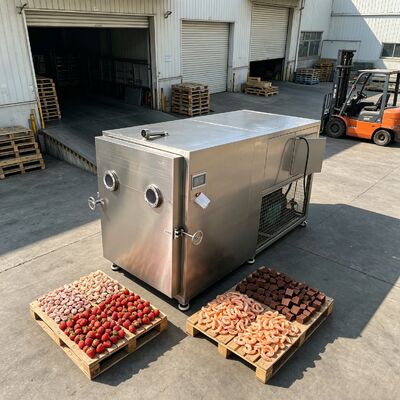 इलेक्ट्रिक हीटिंग सिलिकॉन सब्जी फ्रीज ड्रायर 10KwH बिजली की खपत और फ्रीज ड्राईंग के लिए कक्ष आकार 180017001300 मिमी के साथ
